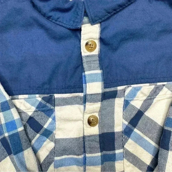 Zara Shirt Flannel Button-up Blue & White Size 4-5 Years - Picture 5 of 16